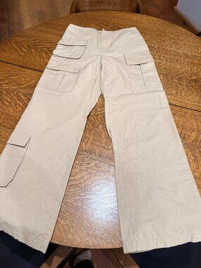 Women's Zara Cotton Khaki Colored Cargo Style Pants sz S
